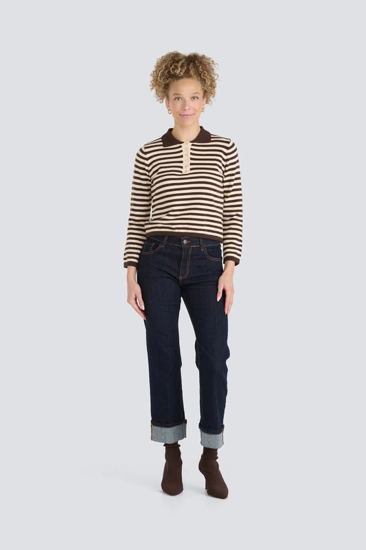 Stripe Sweater in Brown/Cream