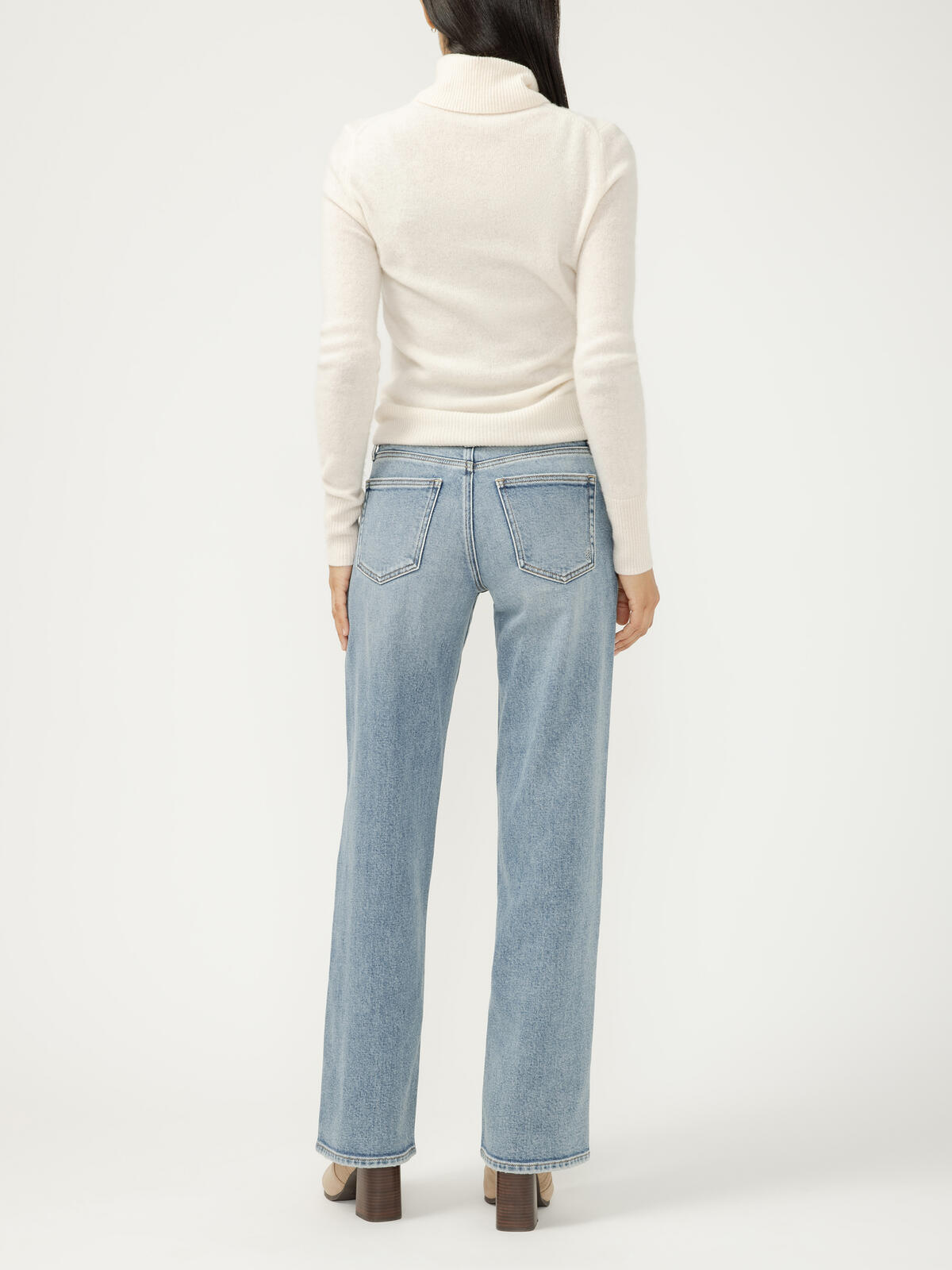 SILVER - Loose & Low Rise Straight Leg Jeans