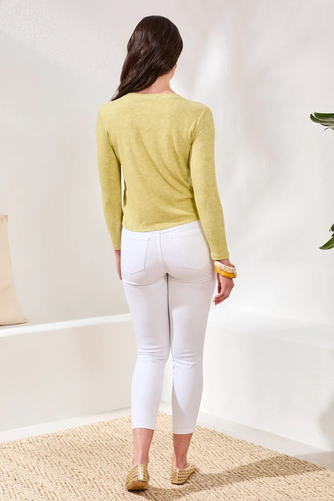 Button-Front Ribbed Knit Cardigan