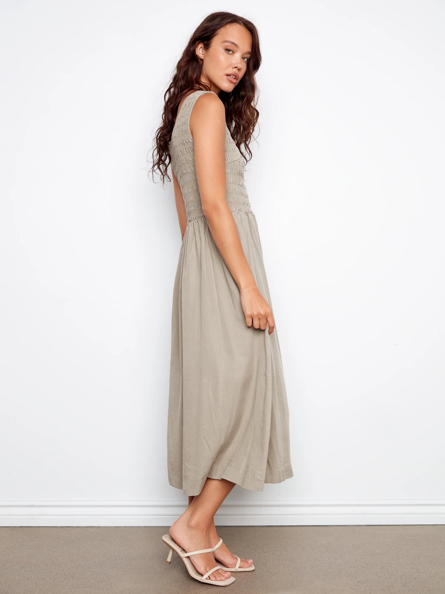 Maxi Dress With Smocking - Sage