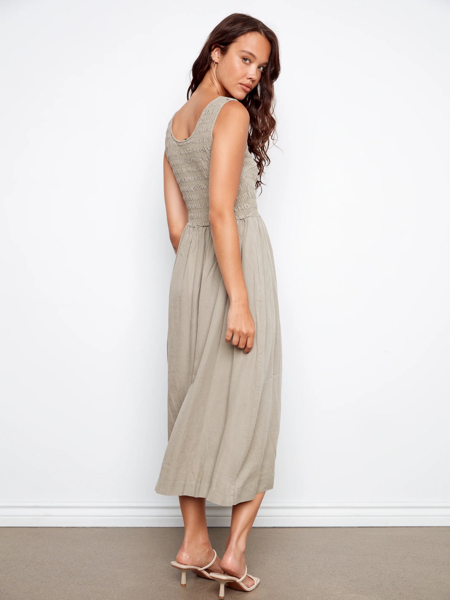 Maxi Dress With Smocking - Sage