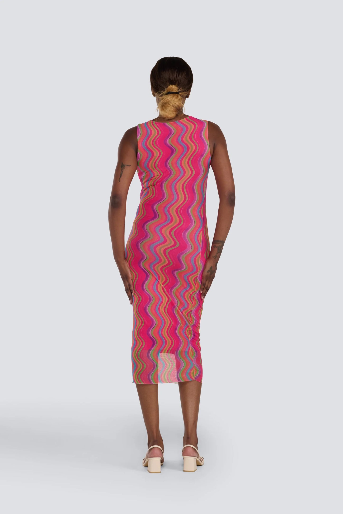 Printed Mesh Dress
