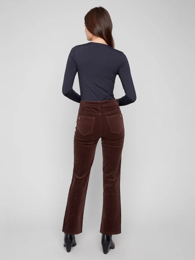 Charlie B - Straight Leg Corduroy Pants - Mocha