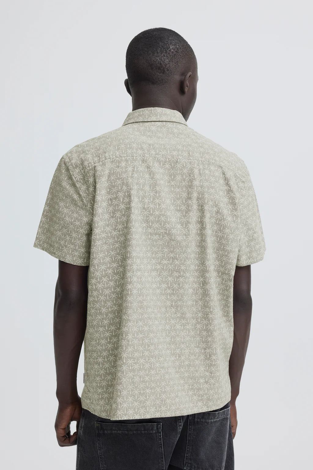 Bhaban Printed Short Sleeve shirt - dusty olive