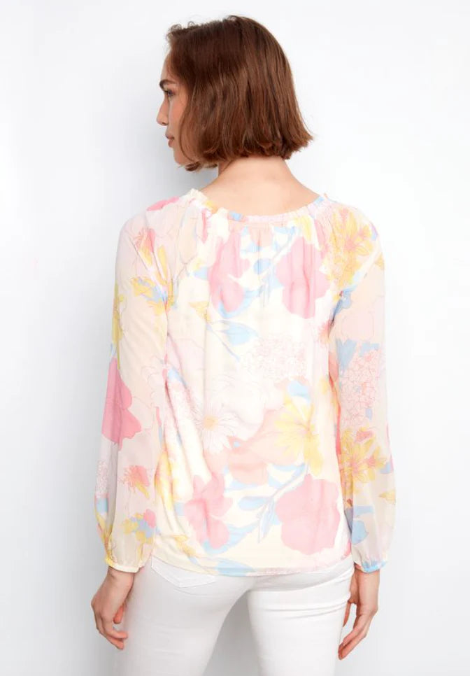 Long Raglan Balloon Sleeve Blouse