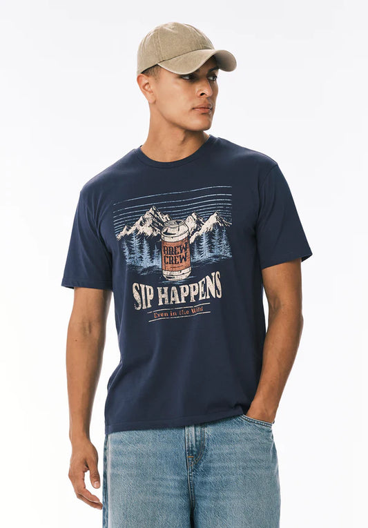 Men’s Graphic T-Shirt with Sip Happens Print