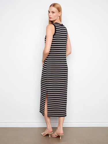 Sleeveless Striped Scuba Dress