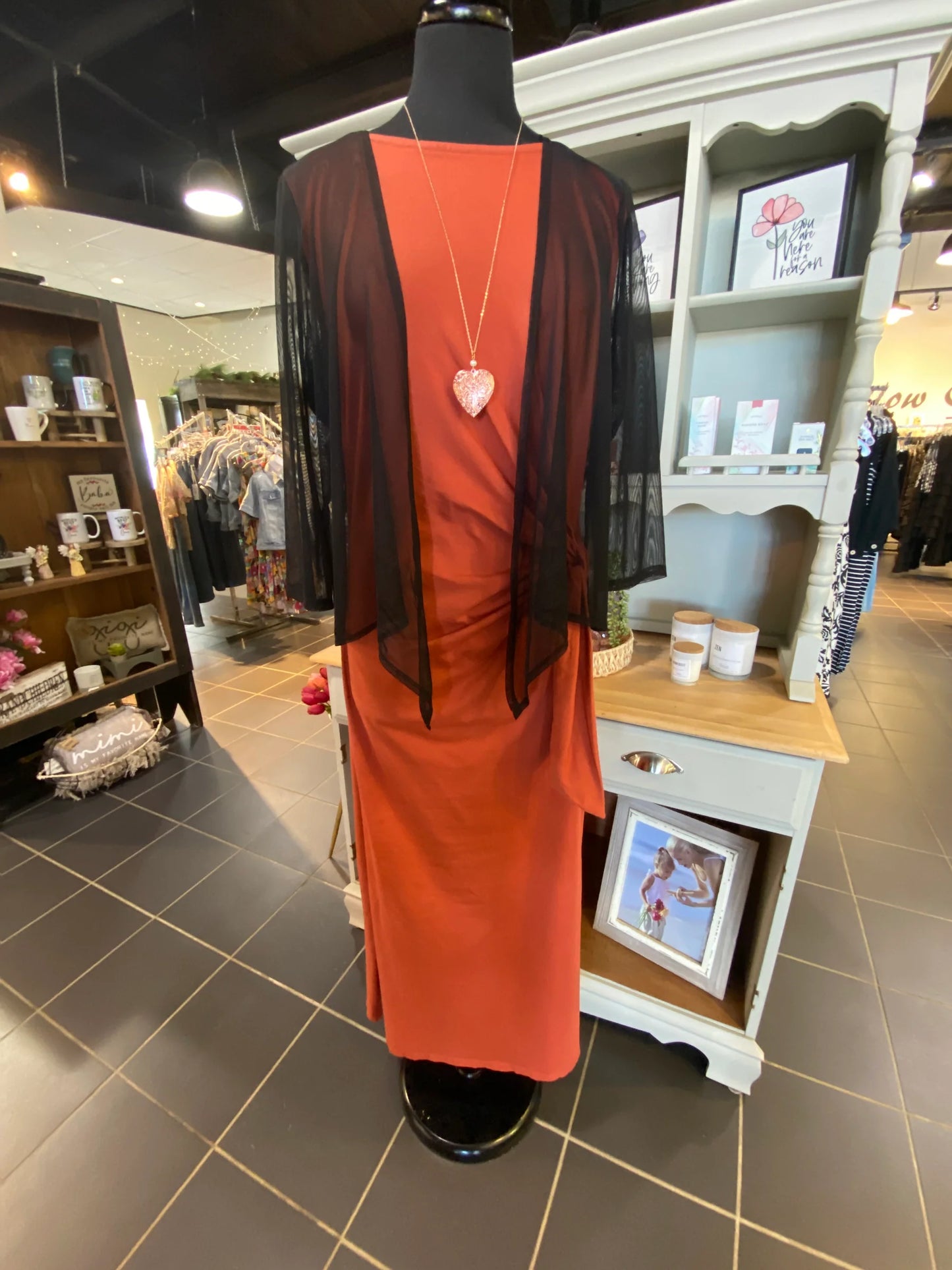Round Neck Tank Dress W/Side Knot