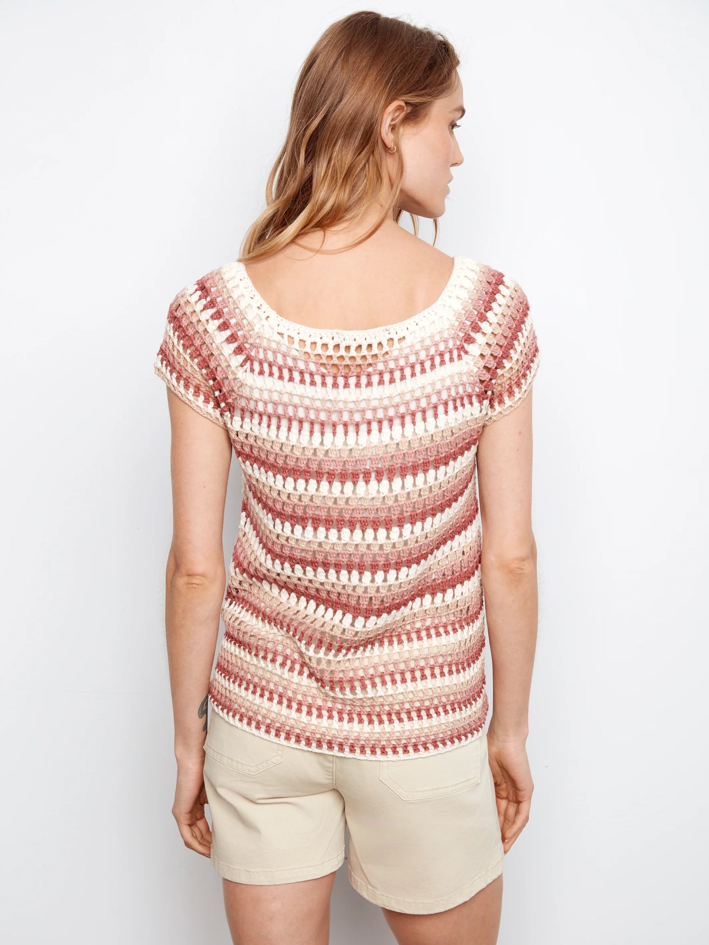 Carnation Crochet Short Sleeve Top