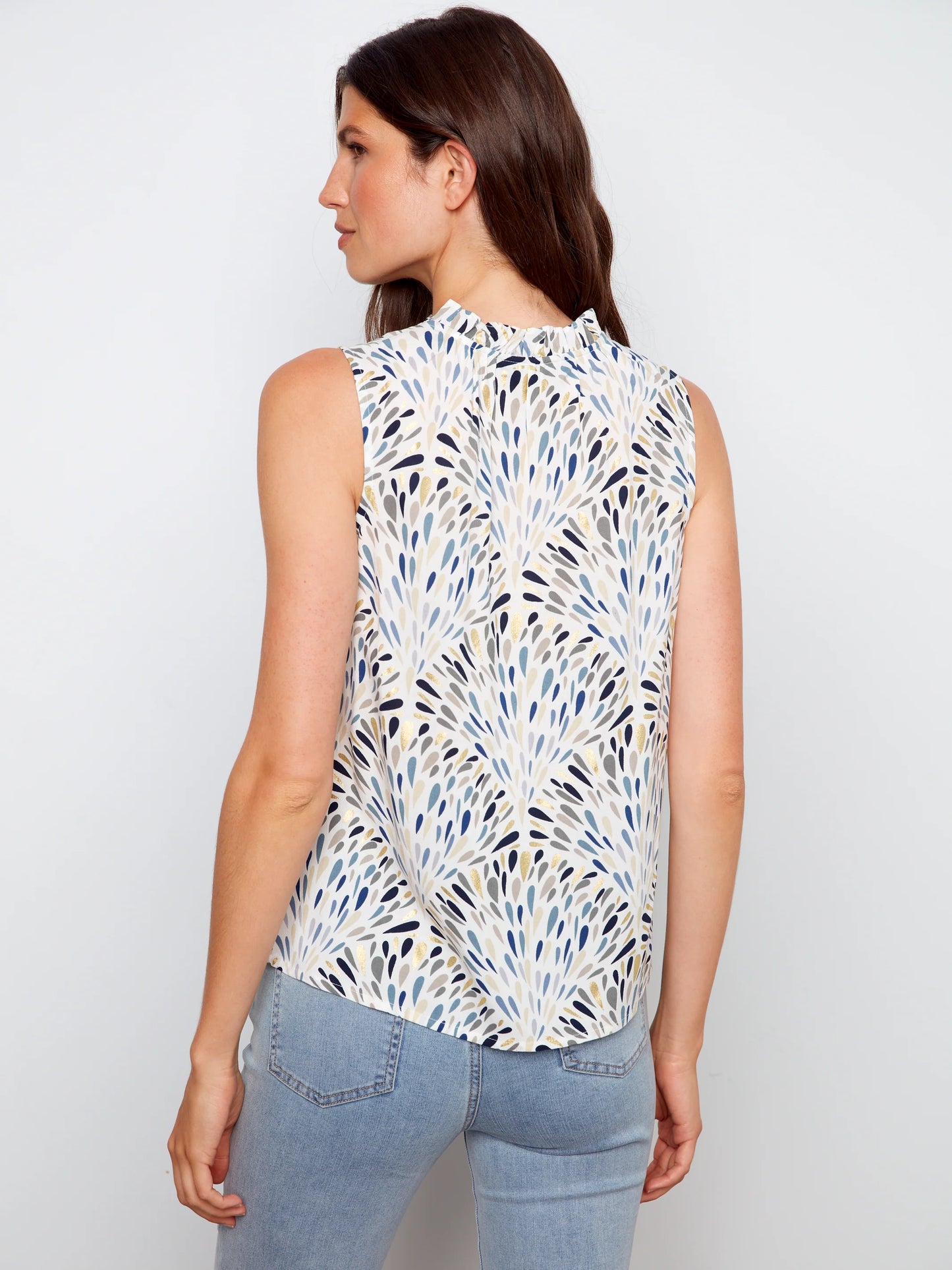 Sleeveless Blouse With Ruffles